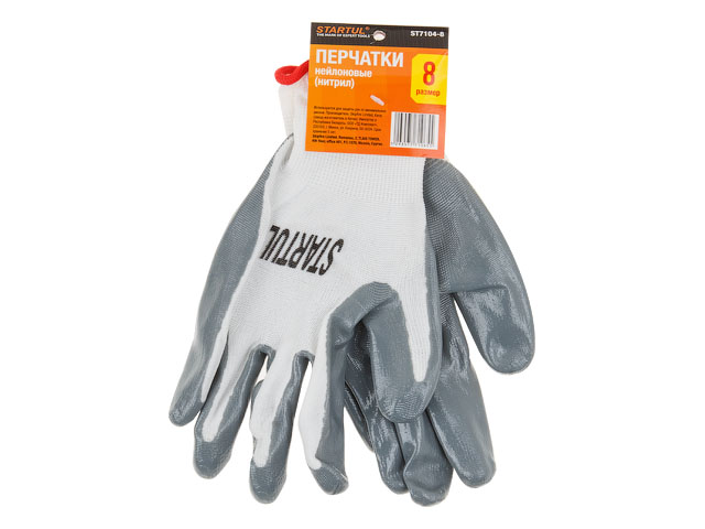 Перчатки нейлон, нитриловое покрытие, 8 р-р STARTUL Перчатки нейлон, нитриловое покрытие, 8 р-р STARTUL