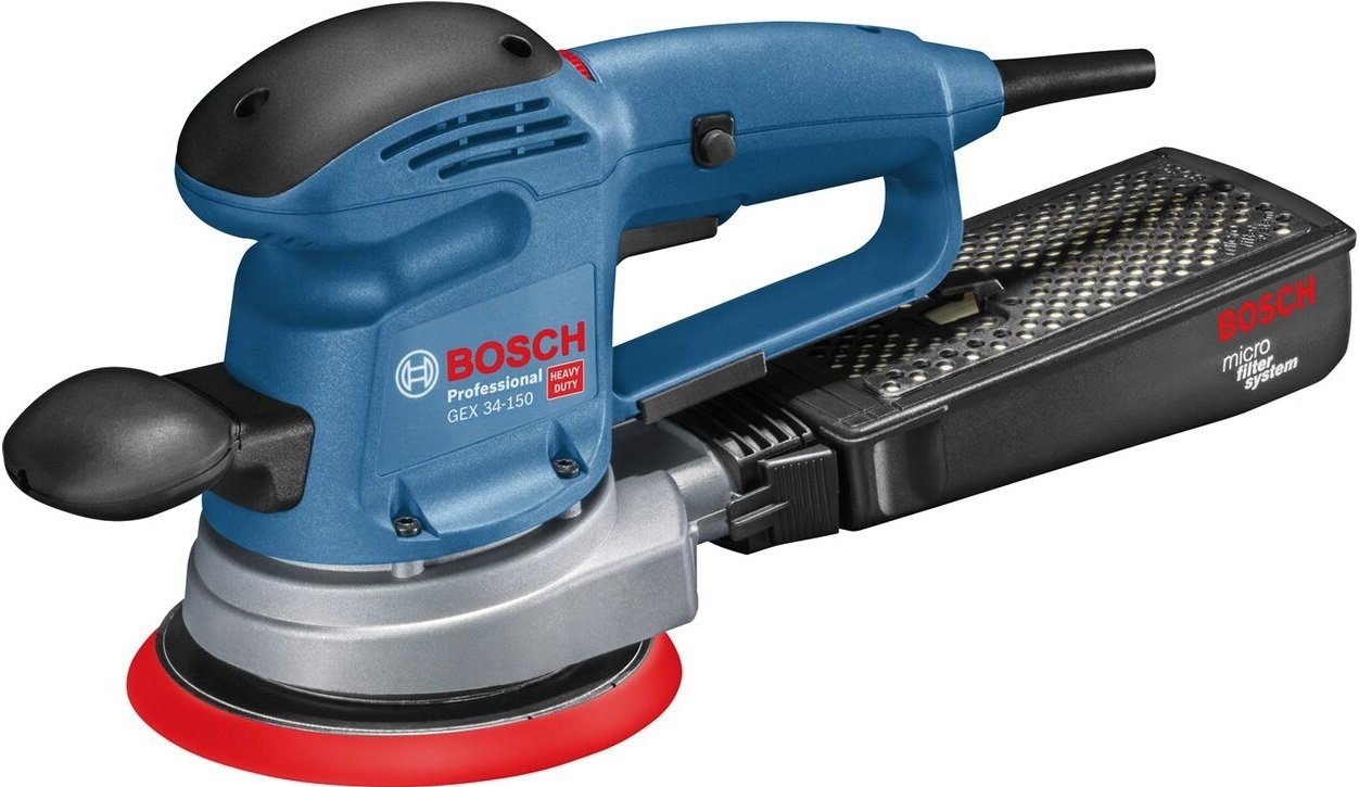 Эксцентриковая шлифмашина BOSCH GEX 34-150 в кор. (340 Вт, 150 мм, 9000 - 24000 кол/мин, регул. об.) Эксцентриковая шлифмашина BOSCH GEX 34-150 в кор. (340 Вт, 150 мм, 9000 - 24000 кол/мин, регул. об.)