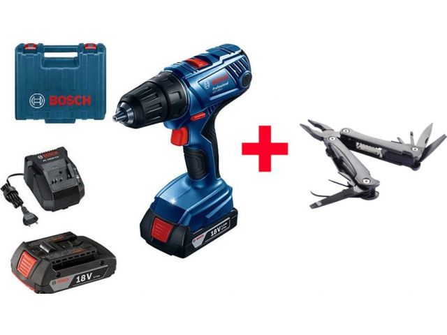 Аккум. дрель-шуруповерт BOSCH GSR 180-LI в чем. + мультитул Swiss Peak (18.0 В, 2 акк., 1.5 А/ч Li-Ion, 2 скор., 54 Нм, шурупы до 10 мм) Аккум. дрель-шуруповерт BOSCH GSR 180-LI в чем. + мультитул Swiss Peak (18.0 В, 2 акк., 1.5 А/ч Li-Ion, 2 скор., 54 Нм, шурупы до 10 мм)
