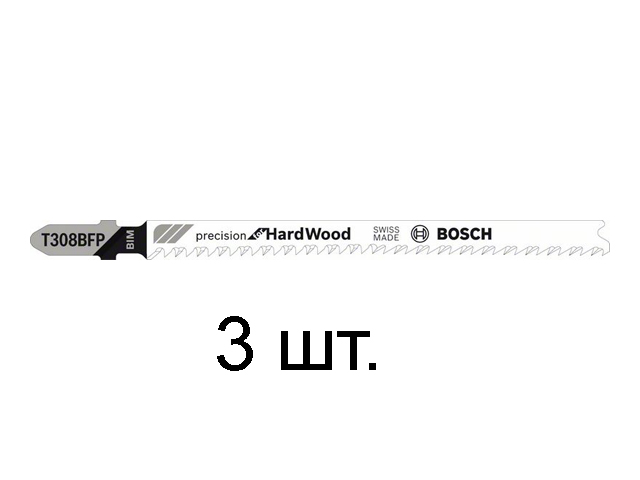 Пилка лобз. по дереву T308BFP (3 шт.) BOSCH (пропил с точным соблюдения угла, для точного реза, в т.ч. в твердой древисине) Пилка лобз. по дереву T308BFP (3 шт.) BOSCH (пропил с точным соблюдения угла, для точного реза, в т.ч. в твердой древисине)