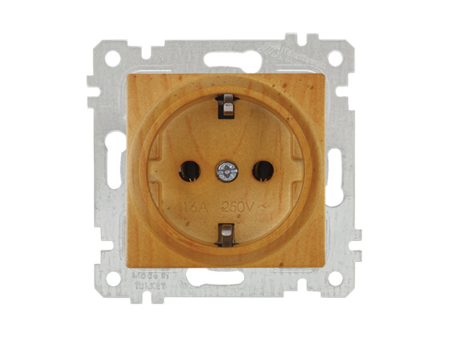 Розетка 1-ая (скрытая, без рамки, с/з) дуб, RITA, MUTLUSAN (16 A, 250 V, IP 20) Розетка 1-ая (скрытая, без рамки, с/з) дуб, RITA, MUTLUSAN (16 A, 250 V, IP 20)
