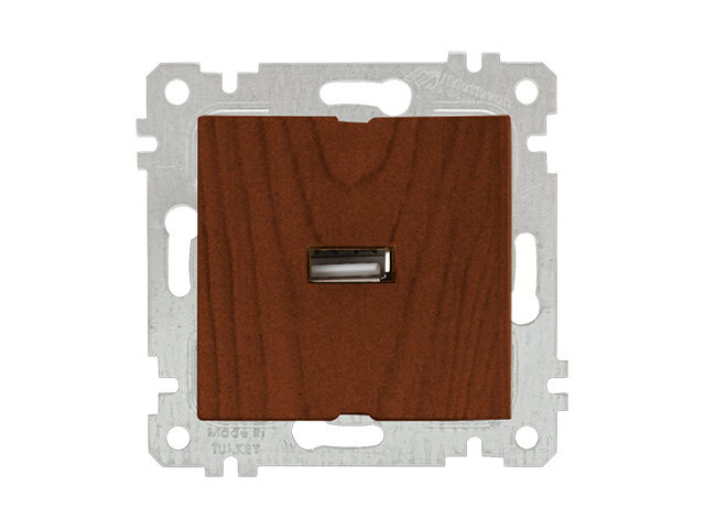 Розетка 1-ая USB (скрытая, без рамки) орех, RITA, MUTLUSAN (USB-зарядка, 5V-2.1A) Розетка 1-ая USB (скрытая, без рамки) орех, RITA, MUTLUSAN (USB-зарядка, 5V-2.1A)