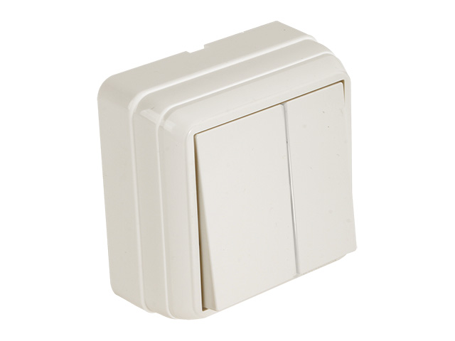 Выключатель 2-клав. (открытый) кремовый, BRON, MUTLUSAN (10 A, 250 V, IP 20) Выключатель 2-клав. (открытый) кремовый, BRON, MUTLUSAN (10 A, 250 V, IP 20)