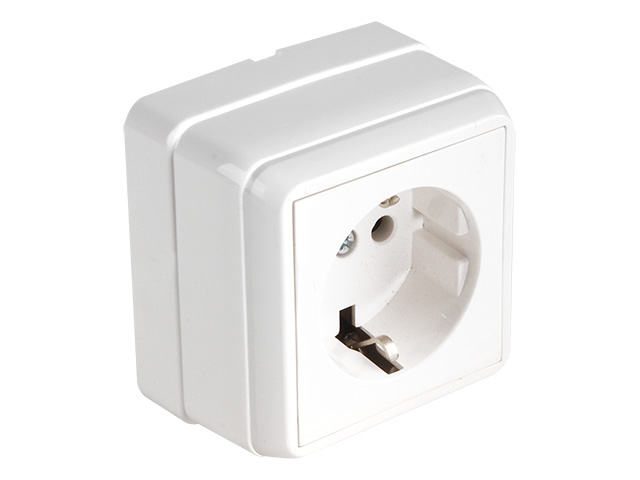 Розетка 1-ая (открытая, с/з, керамика) белая, BRON, MUTLUSAN (16 A, 250 V, IP 20) Розетка 1-ая (открытая, с/з, керамика) белая, BRON, MUTLUSAN (16 A, 250 V, IP 20)