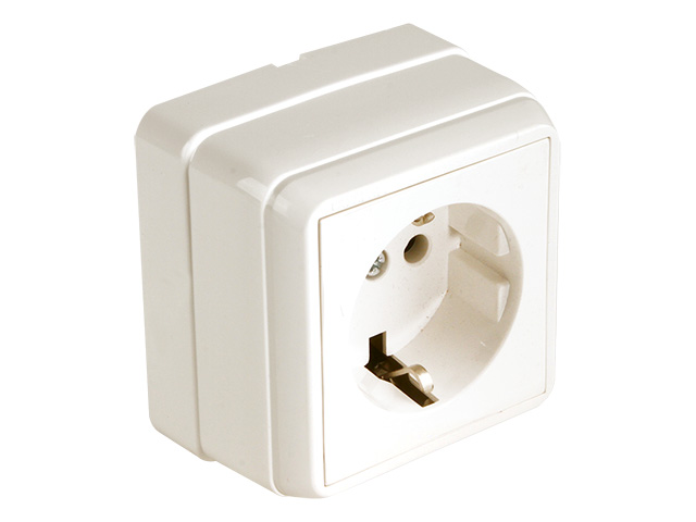 Розетка 1-ая (открытая, с/з, керамика) кремовая, BRON, MUTLUSAN (16 A, 250 V, IP 20) Розетка 1-ая (открытая, с/з, керамика) кремовая, BRON, MUTLUSAN (16 A, 250 V, IP 20)