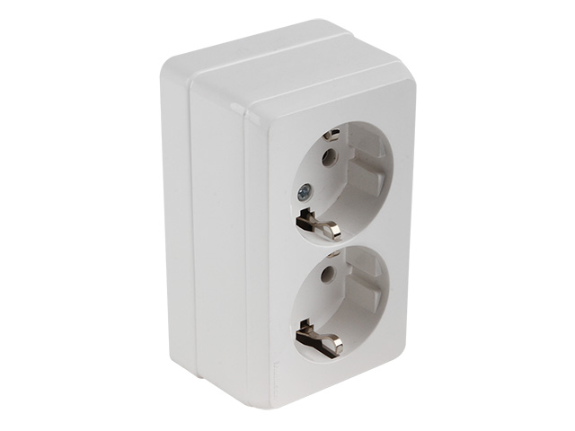 Розетка 2-ая (открытая, с/з, керамика) белая, BRON, MUTLUSAN (16 A, 250 V, IP 20) Розетка 2-ая (открытая, с/з, керамика) белая, BRON, MUTLUSAN (16 A, 250 V, IP 20)