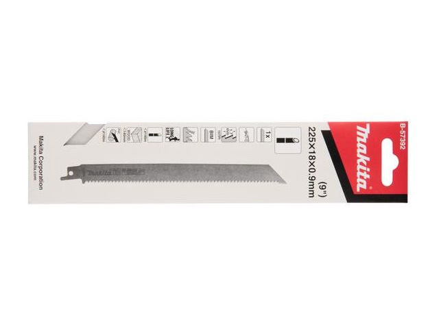 Пилка сабельная по дереву 225x0,9x15TPI (1 шт.) MAKITA (пропил прямой, тонкий, аккуратный и чистый рез) Пилка сабельная по дереву 225x0,9x15TPI (1 шт.) MAKITA (пропил прямой, тонкий, аккуратный и чистый рез)