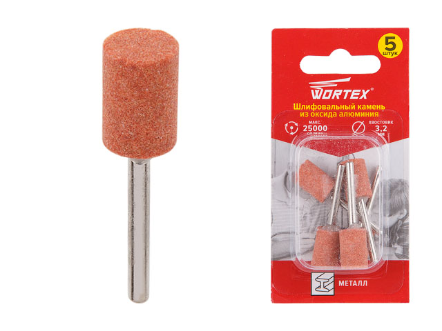 Шлифовальный камень из оксида алюминия 9.5 мм WORTEX (раб. диам. 9.5 мм, диам. хвостовика 3.2 мм, 25000 об/мин) Шлифовальный камень из оксида алюминия 9.5 мм WORTEX (раб. диам. 9.5 мм, диам. хвостовика 3.2 мм, 25000 об/мин)