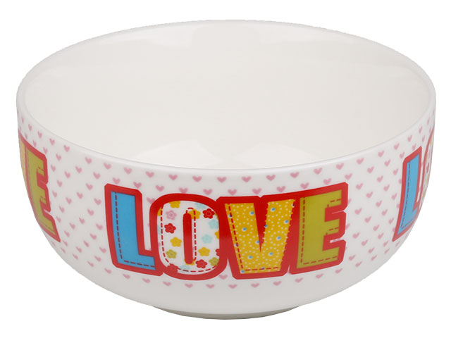 Миска керамическая, 500 мл, Love, цвета, PERFECTO LINEA Миска керамическая, 500 мл, Love, цвета, PERFECTO LINEA