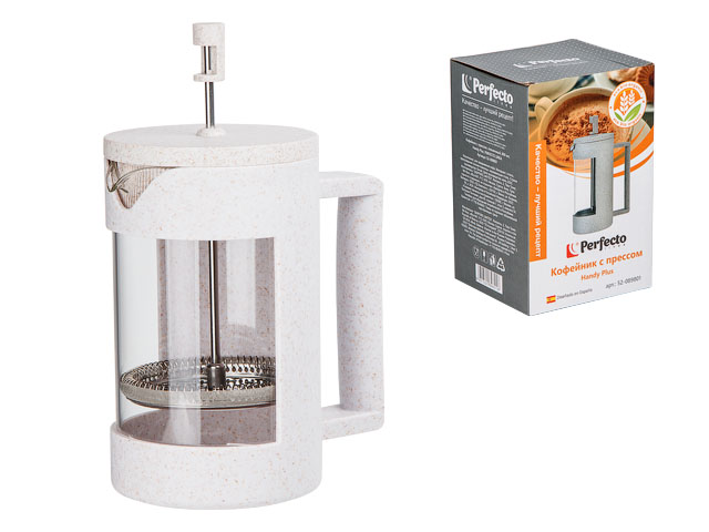 Кофейник с прессом, 800 мл, Handy Plus, PERFECTO LINEA (материал: пресованная солома+пластик) Кофейник с прессом, 800 мл, Handy Plus, PERFECTO LINEA (материал: пресованная солома+пластик)
