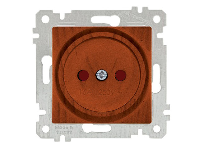 Розетка 1-ая (скрытая, без рамки, б/з, шторки) вишня, RITA, MUTLUSAN (16 A, 250 V, IP 20) Розетка 1-ая (скрытая, без рамки, б/з, шторки) вишня, RITA, MUTLUSAN (16 A, 250 V, IP 20)