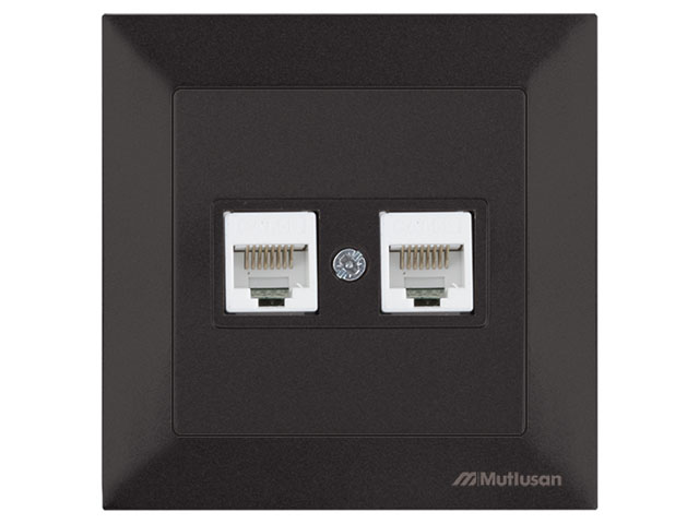 Розетка компьютерная 2xRJ45 (Cat5e, скрытая) черная, DARIA, MUTLUSAN ((2xRJ 45) 8-pin, соединения типа 568A или 568B) Розетка компьютерная 2xRJ45 (Cat5e, скрытая) черная, DARIA, MUTLUSAN ((2xRJ 45) 8-pin, соединения типа 568A или 568B)