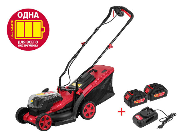 Газонокосилка аккумуляторная WORTEX CLM 3536 ALL1 18В+18В, 2акб, 4 Ач, шир.340 мм (выс. 30-80 мм, пластм. корпус, травосборник 35) Газонокосилка аккумуляторная WORTEX CLM 3536 ALL1 18В+18В, 2акб, 4 Ач, шир.340 мм (выс. 30-80 мм, пластм. корпус, травосборник 35)