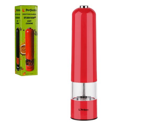 Электромельница, 5.2х22.3 см, красная, STARCOOK, PERFECTO LINEA Электромельница, 5.2х22.3 см, красная, STARCOOK, PERFECTO LINEA