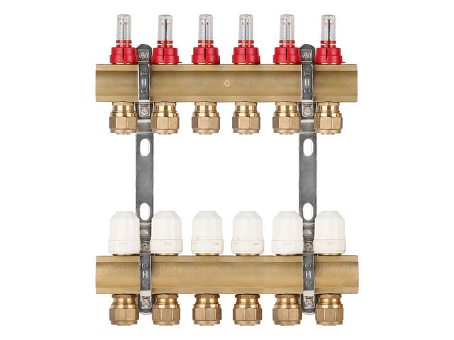 Коллекторная группа AVE777, 6 вых. AV Engineering (PRO серия Для теплого пола и водоснабжения) Коллекторная группа AVE777, 6 вых. AV Engineering (PRO серия Для теплого пола и водоснабжения)