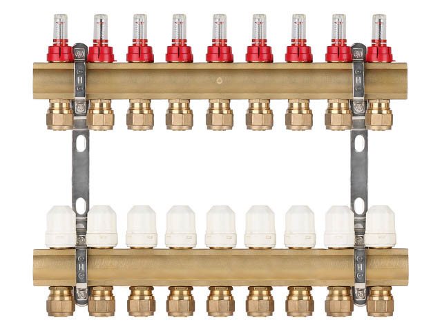 Коллекторная группа AVE777, 9 вых. AV Engineering (PRO серия Для теплого пола и водоснабжения) Коллекторная группа AVE777, 9 вых. AV Engineering (PRO серия Для теплого пола и водоснабжения)