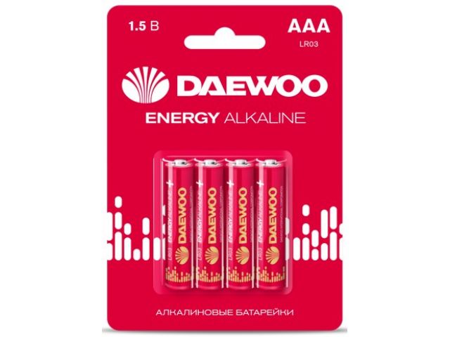 Батарейка AAA LR03 1,5V alkaline BL-4шт DAEWOO ENERGY Батарейка AAA LR03 1,5V alkaline BL-4шт DAEWOO ENERGY