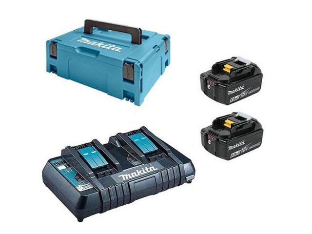 Комплект аккумулятор 18.0 В BL1830B 2 шт. + зарядное устройство DC18RD + кейс MAKPAC (MAKITA) Комплект аккумулятор 18.0 В BL1830B 2 шт. + зарядное устройство DC18RD + кейс MAKPAC (MAKITA)