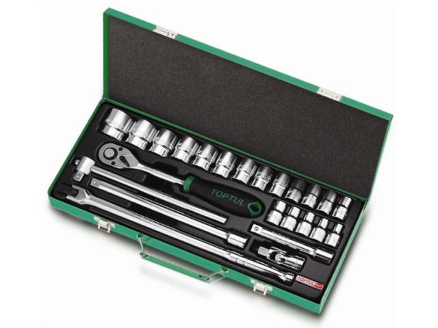 Набор головок 1/2" 8-32мм 24предм. 6гр. метал.кейс TOPTUL Набор головок 1/2" 8-32мм 24предм. 6гр. метал.кейс TOPTUL
