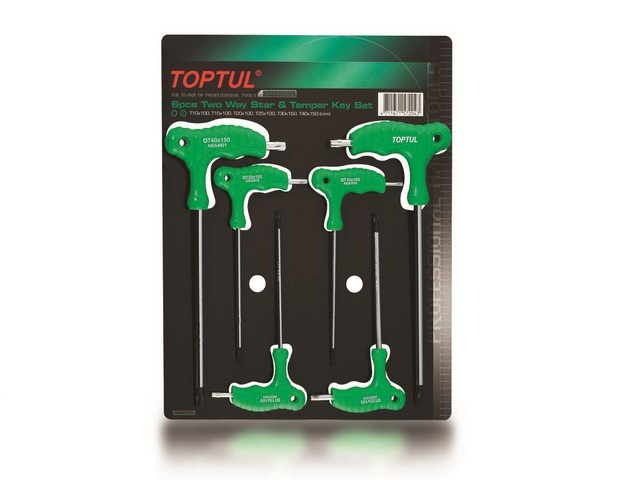 Набор ключей L-Type Torx T10-Т40 6шт TOPTUL Набор ключей L-Type Torx T10-Т40 6шт TOPTUL