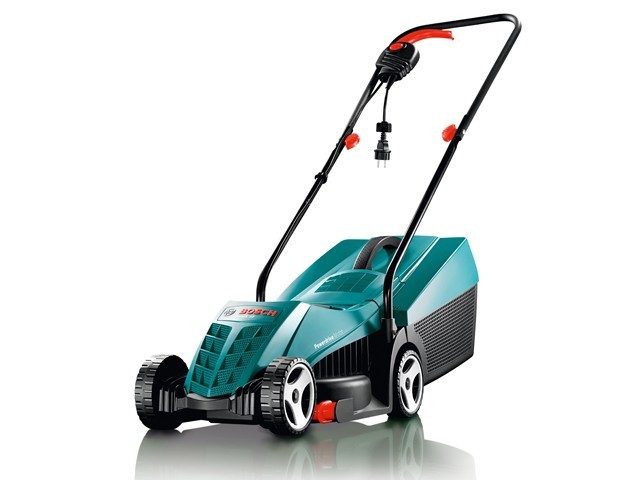 Газонокосилка электрическая BOSCH ROTAK 32 NEW (1200 Вт, шир.32 см, выс. 20-60 мм, пластм. корпус, без мульчир., травосборник 31 л) Газонокосилка электрическая BOSCH ROTAK 32 NEW (1200 Вт, шир.32 см, выс. 20-60 мм, пластм. корпус, без мульчир., травосборник 31 л)