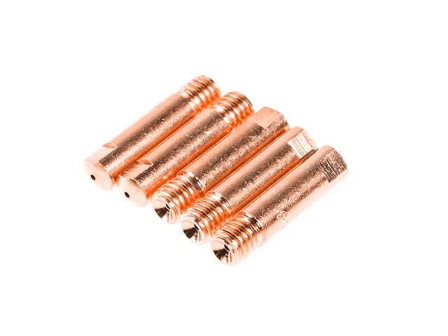 Наконечник контактный Ф 0.8 мм M6х25 мм E-Cu (набор 5 шт) SOLARIS (сварочный наконечник, контактная трубка) Наконечник контактный Ф 0.8 мм M6х25 мм E-Cu (набор 5 шт) SOLARIS (сварочный наконечник, контактная трубка)