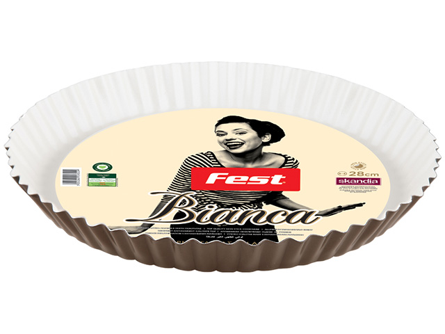 Форма для выпечки, круглая рифл., 28х3 см, антиприг. покр., серия Bianca, FEST (антипригарное покрытие Whitford Scandia) Форма для выпечки, круглая рифл., 28х3 см, антиприг. покр., серия Bianca, FEST (антипригарное покрытие Whitford Scandia)
