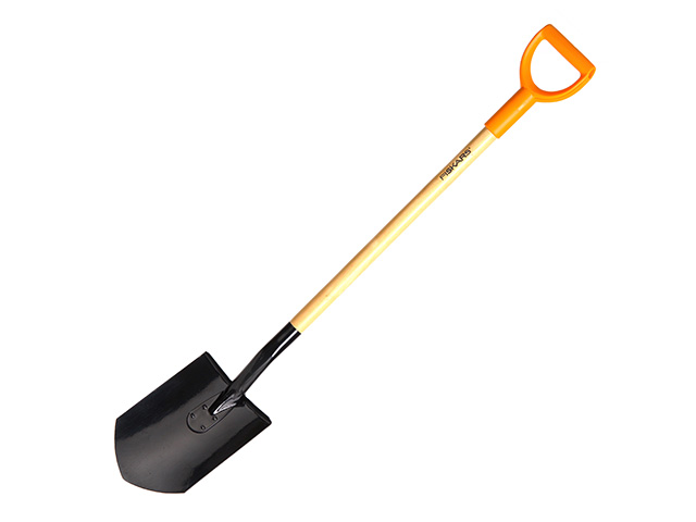 Лопата штыковая с дер. черенком FISKARS Лопата штыковая с дер. черенком FISKARS
