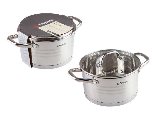 Кастрюля из нерж.стали, 2.5 л, ф 18 x 10, серия MILAGROS (Милагрос), PERFECTO LINEA Кастрюля из нерж.стали, 2.5 л, ф 18 x 10, серия MILAGROS (Милагрос), PERFECTO LINEA