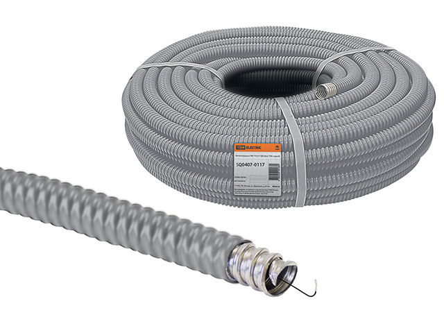 Металлорукав в ПВХ-изоляции РЗ-Ц-П 25 серый (25м) TDM Металлорукав в ПВХ-изоляции РЗ-Ц-П 25 серый (25м) TDM