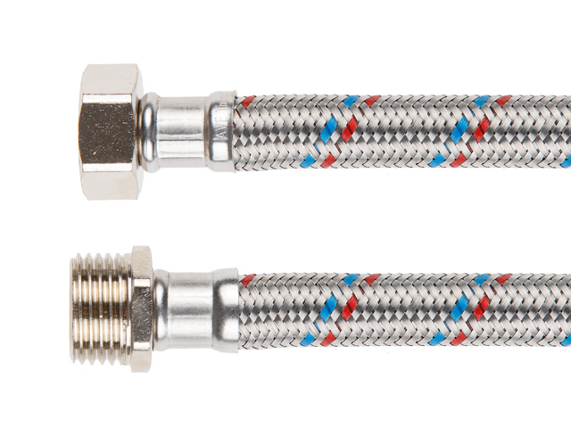 Подводка гибкая, SUS, гайка 3/4" - штуцер 3/4" 100см AV Engineering (16 Bar, 100°С, теперь в пакете) Подводка гибкая, SUS, гайка 3/4" - штуцер 3/4" 100см AV Engineering (16 Bar, 100°С, теперь в пакете)