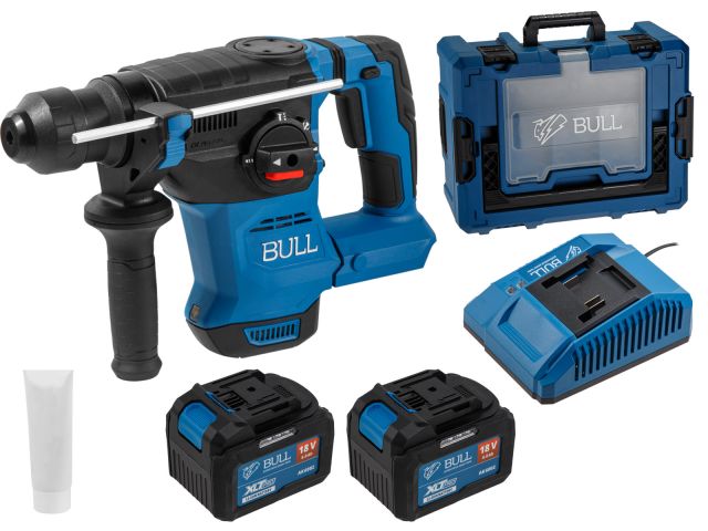 Аккум. перфоратор BULL CBH 1826 Xcase, XLTpro, БЕСЩЕТ., 18 В, 2.6 Дж, 26 мм, 2x6 А*ч, з/у (3 режима + Vario-lock, 3,2 кг) Аккум. перфоратор BULL CBH 1826 Xcase, XLTpro, БЕСЩЕТ., 18 В, 2.6 Дж, 26 мм, 2x6 А*ч, з/у (3 режима + Vario-lock, 3,2 кг)