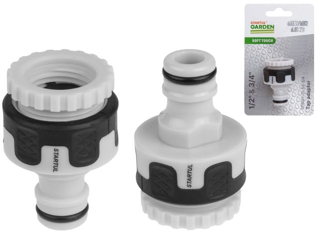 Адаптер внешний 1/2" и 3/4" STARTUL GARDEN (ST6017-11-1/2-3/4) (soft touch, двухкомпонентный, SILVER LINE) Адаптер внешний 1/2" и 3/4" STARTUL GARDEN (ST6017-11-1/2-3/4) (soft touch, двухкомпонентный, SILVER LINE)