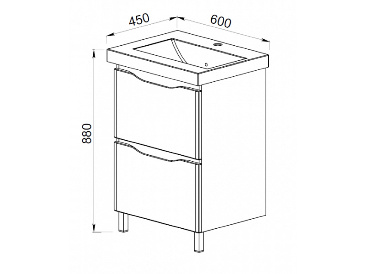 тумба с раковиной глубина 45 см